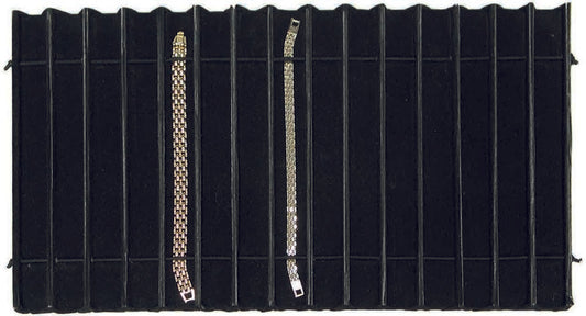 Black Faux Leather 15 Section Deluxe Bracelet Jewelry Insert Liner