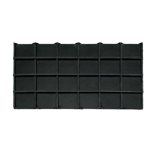 Black Faux Leather 24 Section Deluxe Tray Insert Liner