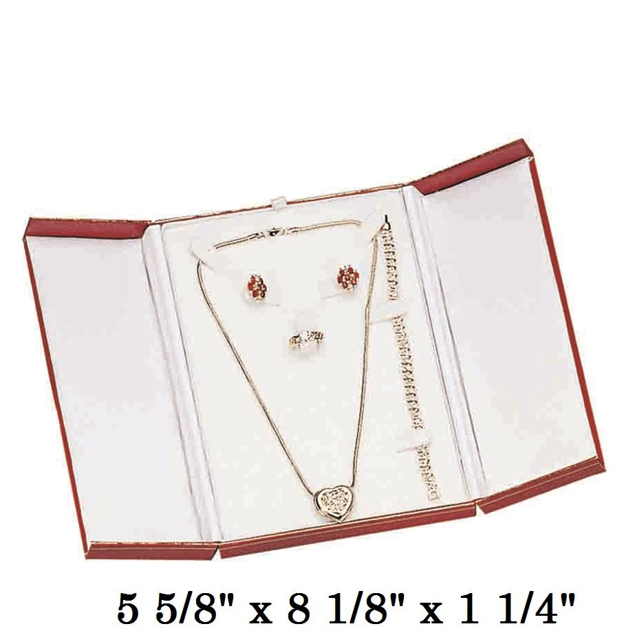 Red Combination Set Snap-Tab Leatherette Box