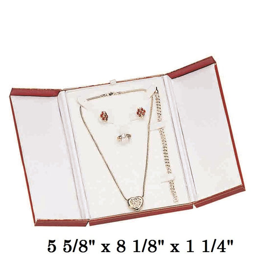 Red Combination Set Snap-Tab Leatherette Box
