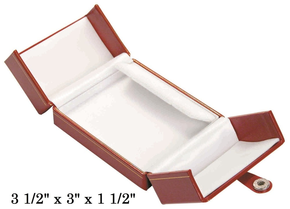 Red Clip Earring Snap-Tab Leatherette Box
