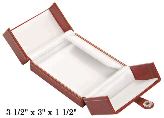 Red Clip Earring Snap-Tab Leatherette Box