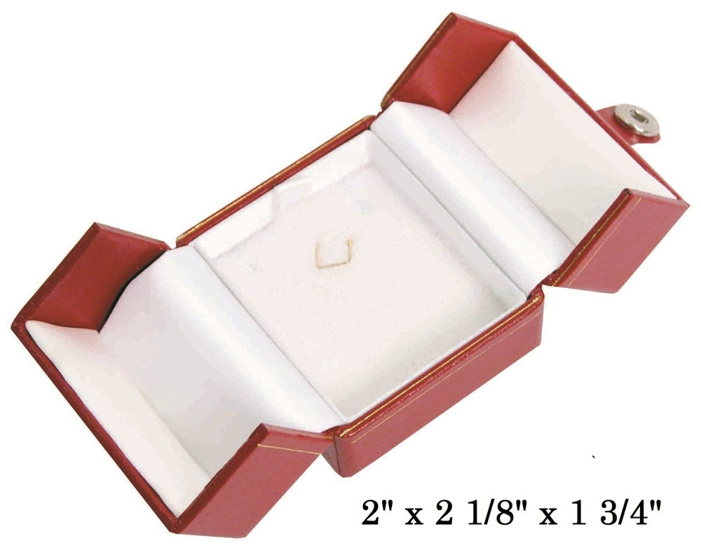 Red Small Pendant Snap-Tab Leatherette Box