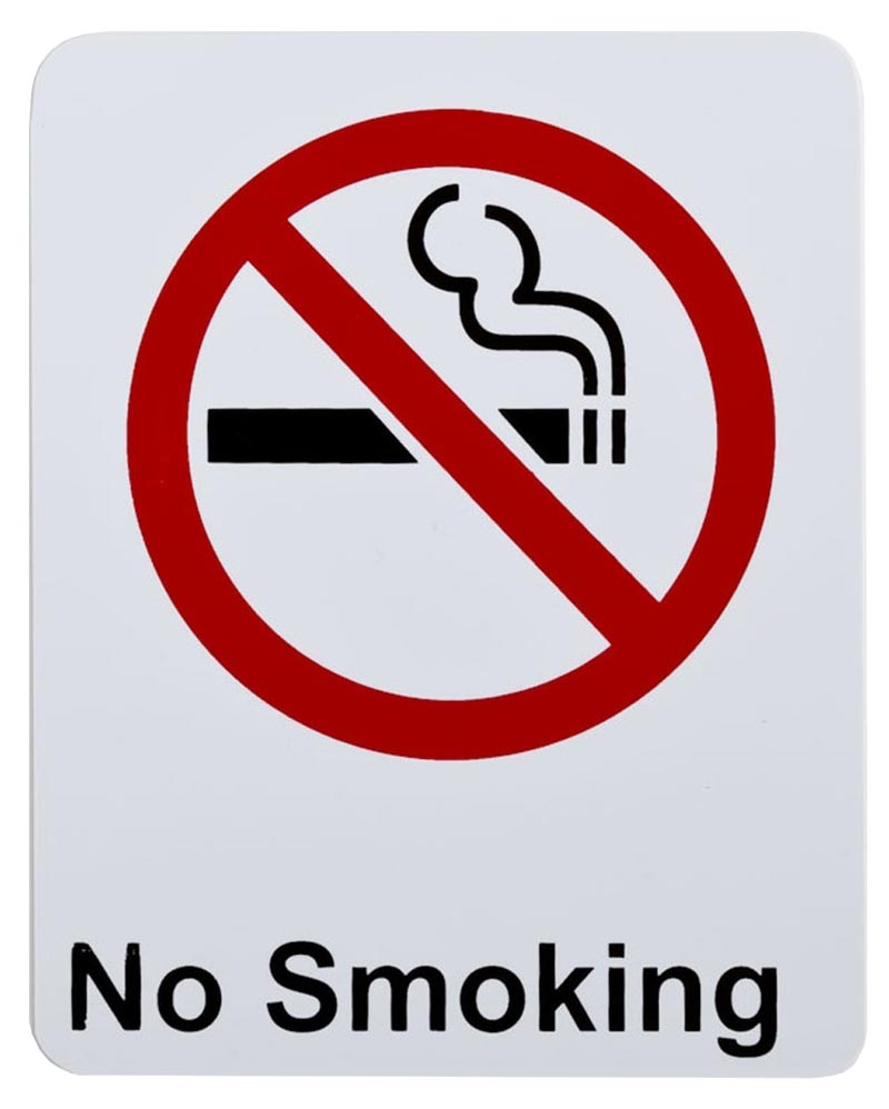 "No Smoking" Store Signage - 7" x 5 1/2"H