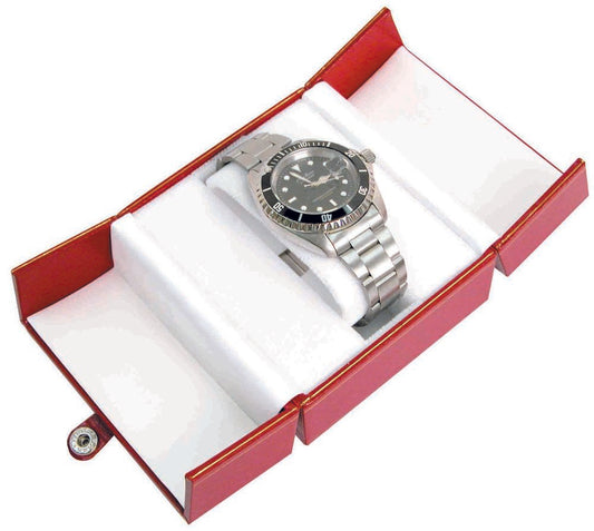 Red Watch Snap-Tab Leatherette Box