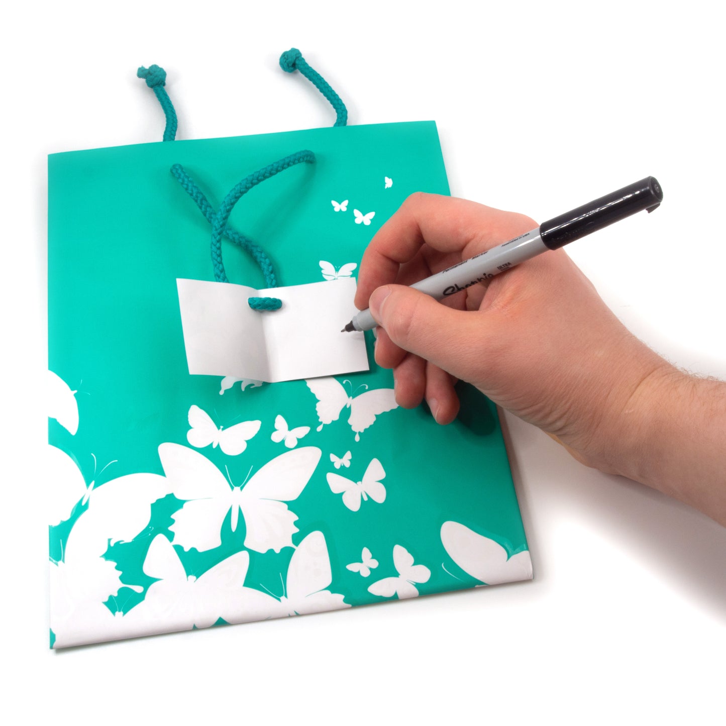 10 Qty Butterfly Spot Coating Premium Tote Gift Bags – 8 x 5 x 10 (203x127x254mm) – High Quality - Durable Paper