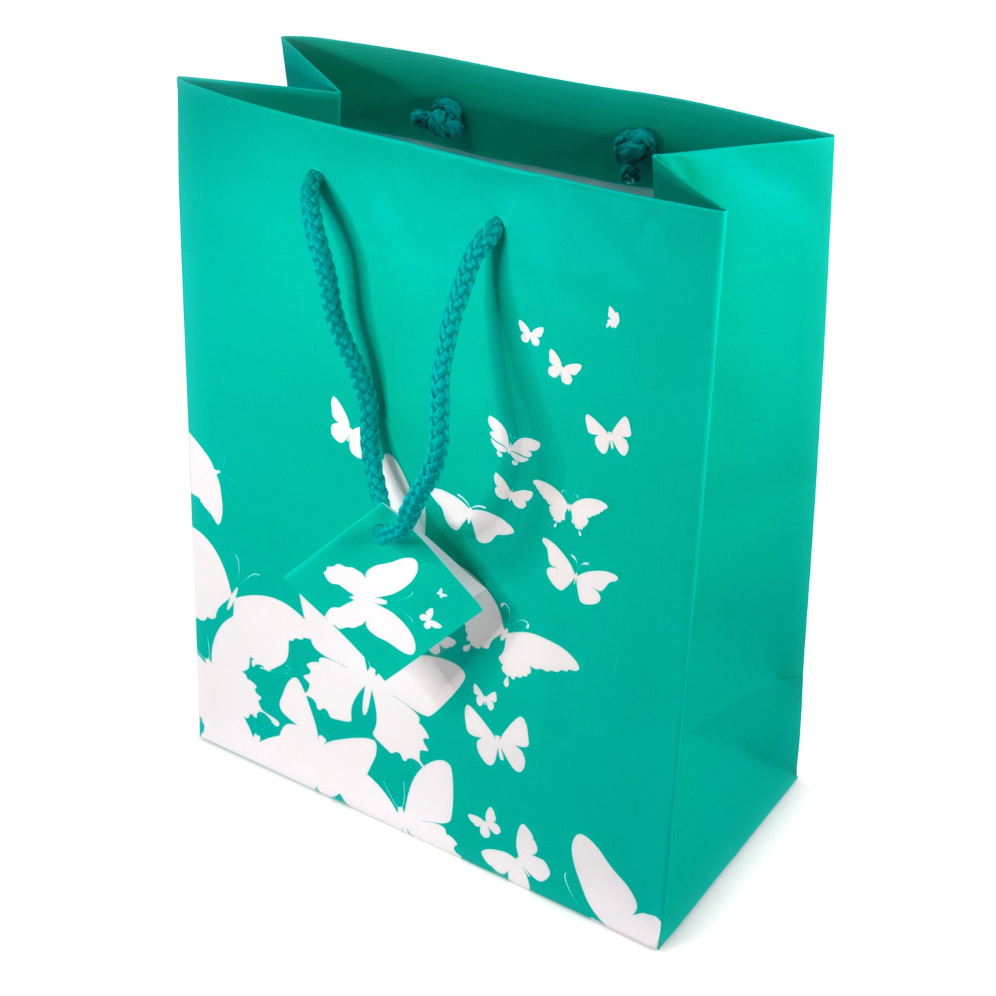 10 Qty Butterfly Spot Coating Premium Tote Gift Bags – 8 x 5 x 10 (203x127x254mm) – High Quality - Durable Paper