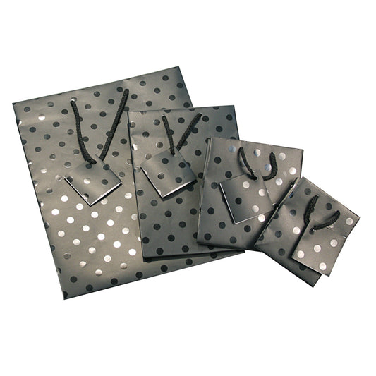 Polka Dot Spot Coating Tote Bag - 4 3/4" x 2 1/2" x 6 3/4"H (10Bags/Pack)