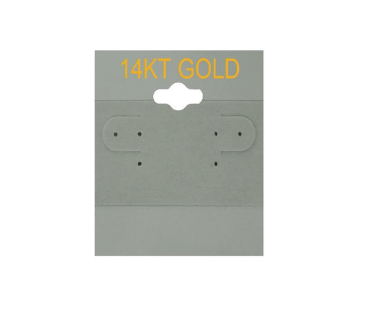 14K Gold Printed Grey Hanging Earring Cards - 1" x 2"