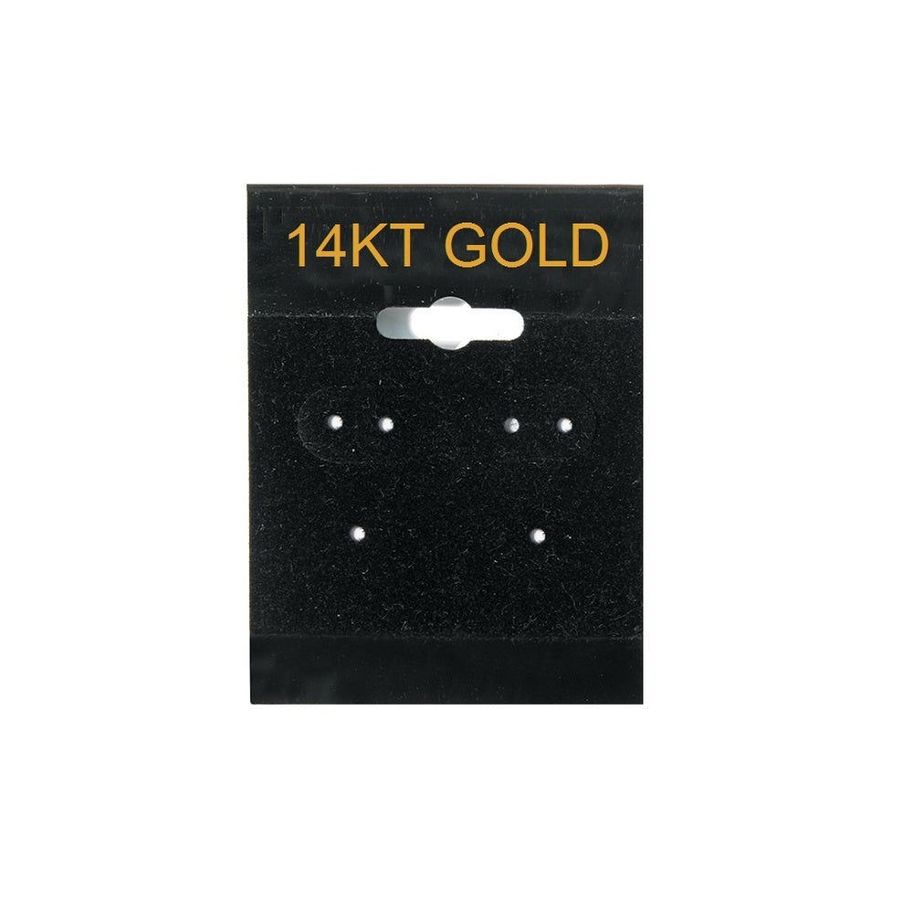 14K Gold Printed Black Hanging Earring Cards - 1" x 2"