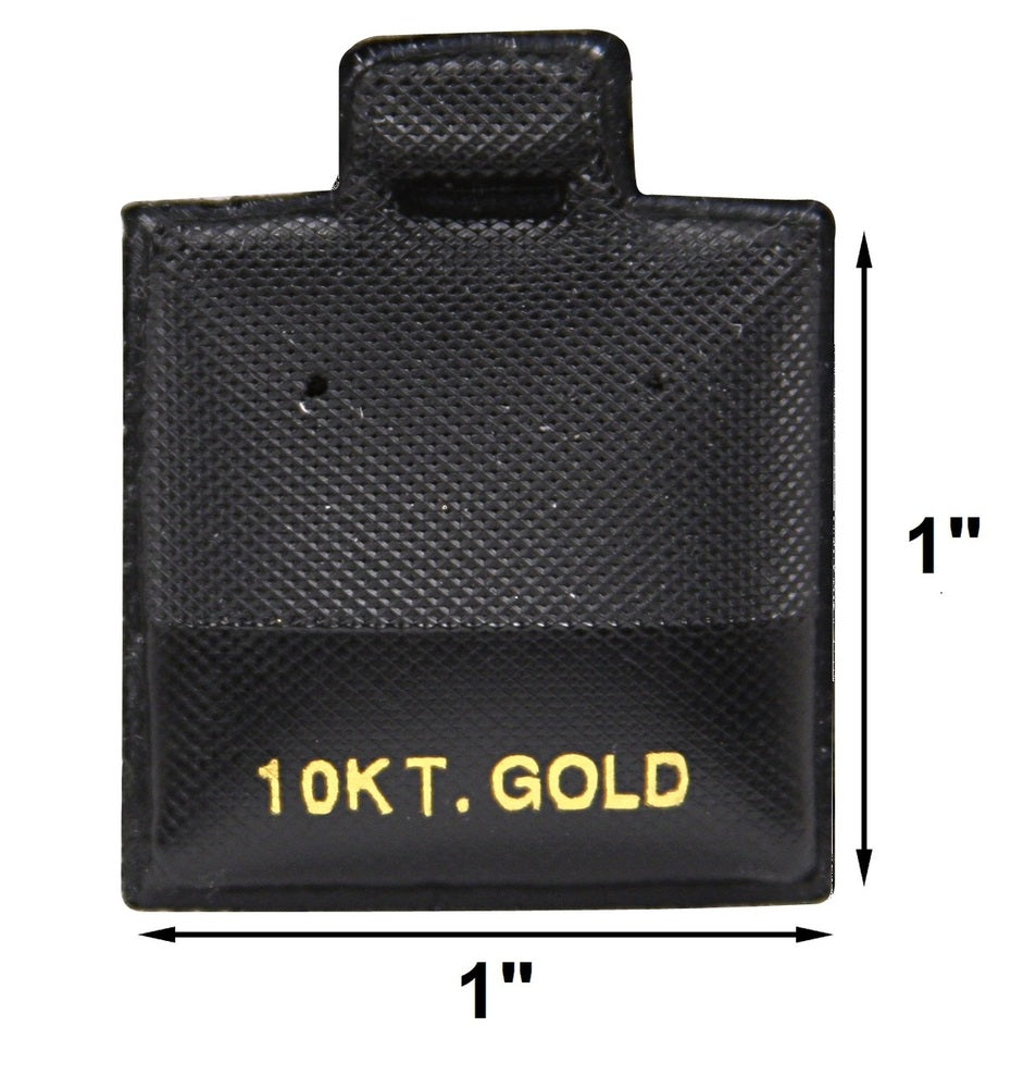 10 KT. Gold Printed Black Vinyl Puff Pads - 1" x 1"