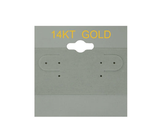 14K Gold Printed Grey Hanging Earring Cards - 1" x 1"