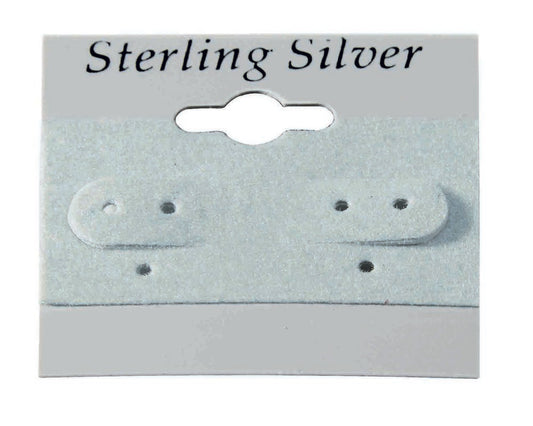 Sterling Silver Black Font Printed Grey Hanging Earring Cards - 1.5" x 1.5"