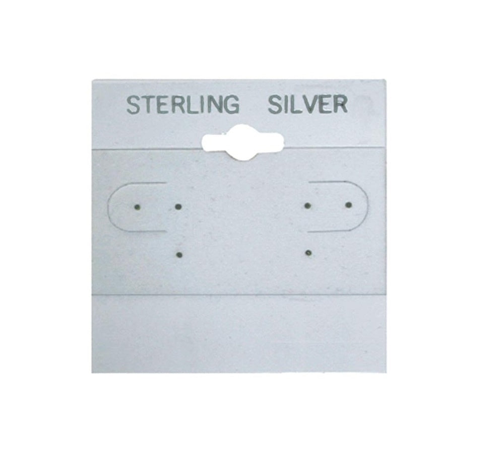 Sterling Silver Silver Font Printed Grey Hanging Earring Cards - 2" x 2"