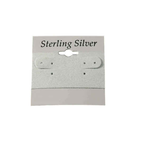 Sterling Silver Black Font Printed Grey Hanging Earring Cards - 2" x 2"