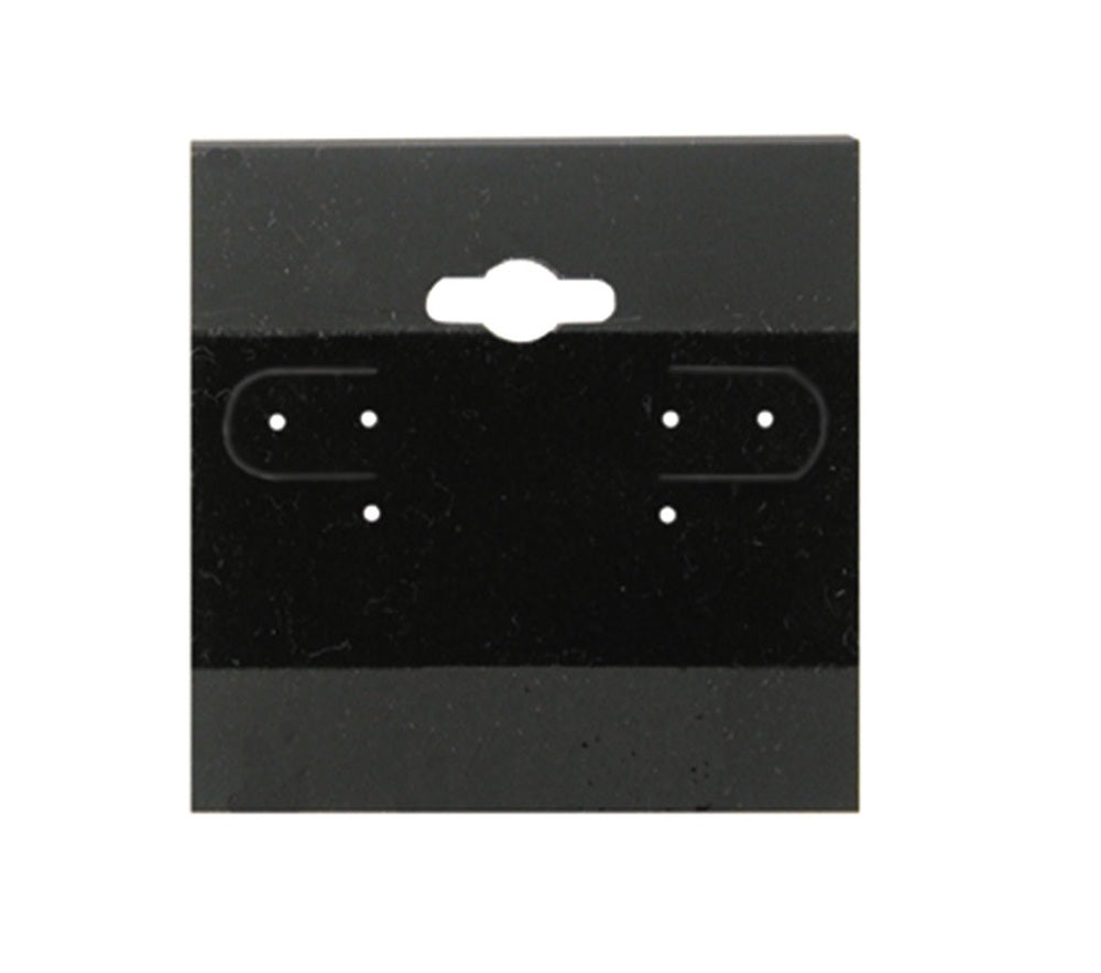 Black Plain Hanging Earring Cards - 2" x 2"