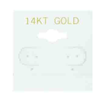 14K Gold Printed White Hanging Earring Cards - 1" x 1"