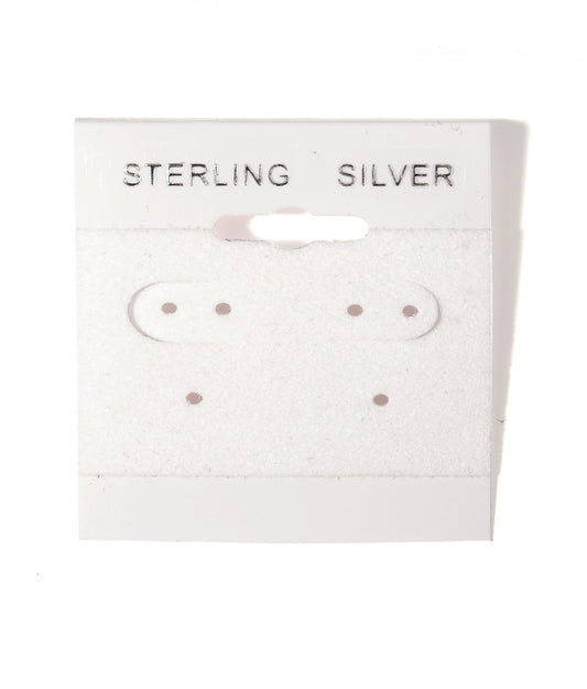 Sterling Silver Silver Font Printed White Hanging Earring Cards - 1 1/2" x 1 1/2"