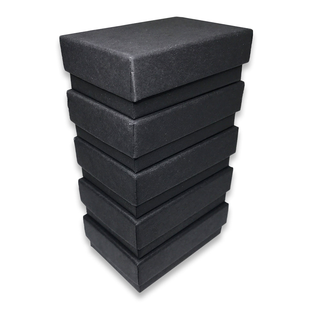 Stack of Black Matte Cotton Filled Boxes