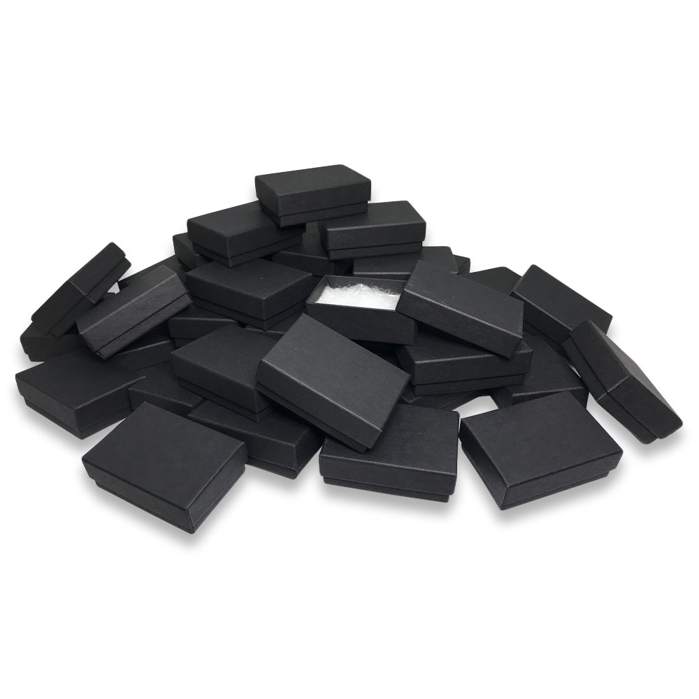 Pile of Black Matte Cotton Filled Boxes