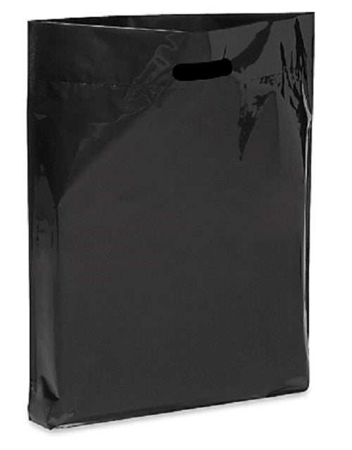 Black 12" x 15" Patch Handle Bags (100 Bags/Pk)