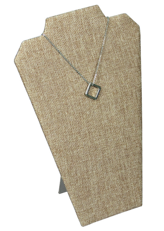 Burlap Fabric 12 1/2"H Necklace Display with Easel_II