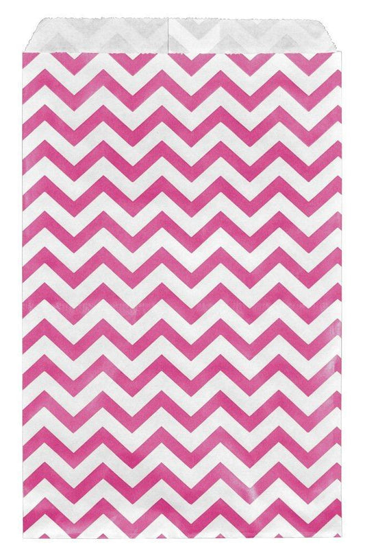 Chevron Pattern Paper Bags - 100Bags/Pack (Choose Size & Color)