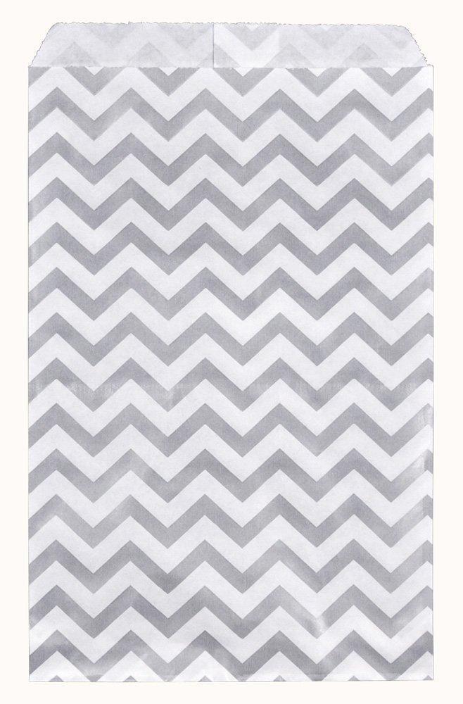 Chevron Pattern Paper Bags - 100Bags/Pack (Choose Size & Color)