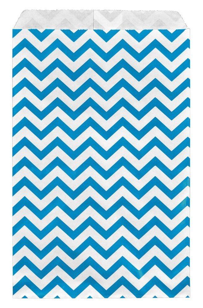 Chevron Pattern Paper Bags - 100Bags/Pack (Choose Size & Color)