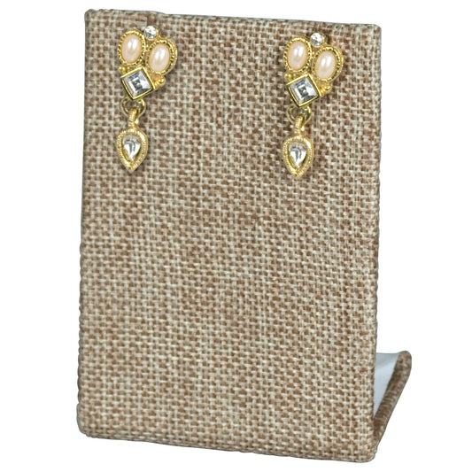 Burlap Fabric Single Rectangular Earring Display