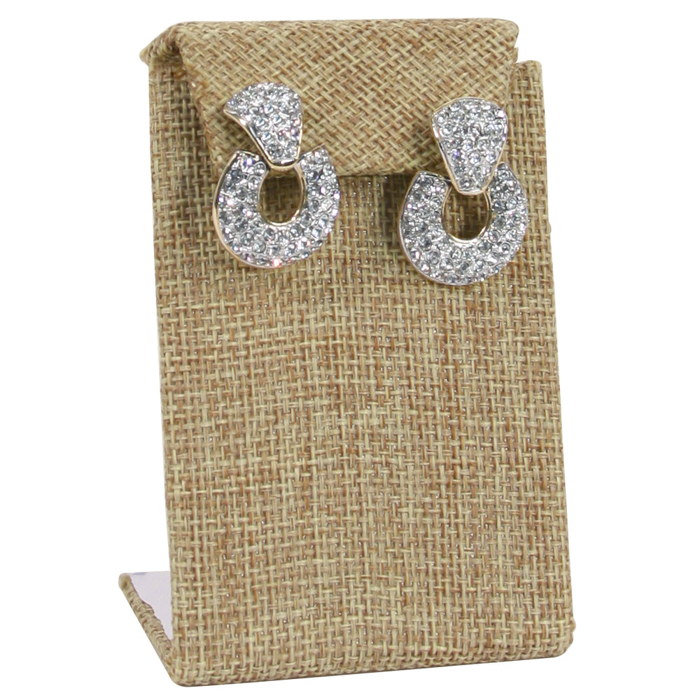 Burlap Fabric Single with Flap Earring Display