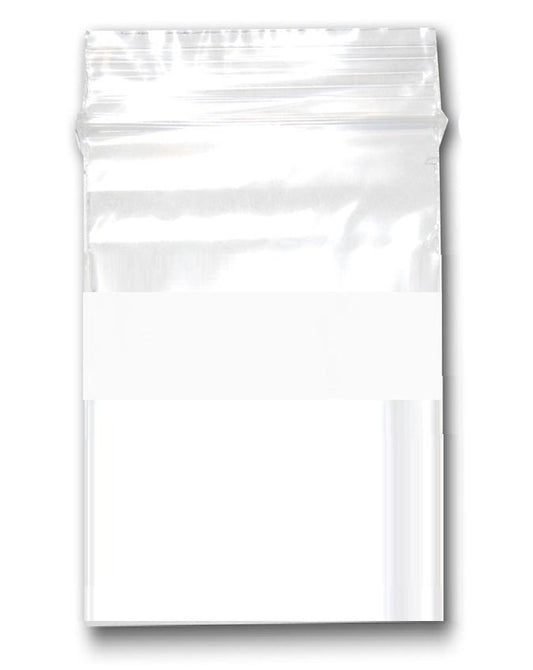 N'icePackaging - Reclosable Plastic Zipper Bags 2 Mil, White Block center - (100 Bags/Pack - Multiple Sizes Available)