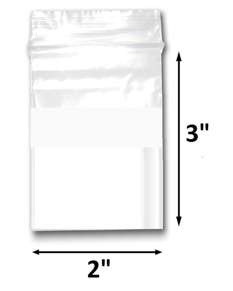 N'icePackaging - Reclosable Plastic Zipper Bags 2 Mil, White Block center - (100 Bags/Pack - Multiple Sizes Available)