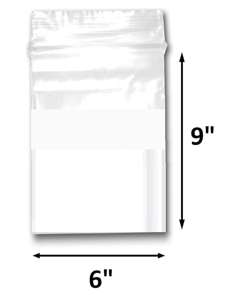 N'icePackaging - Reclosable Plastic Zipper Bags 2 Mil, White Block center - (100 Bags/Pack - Multiple Sizes Available)