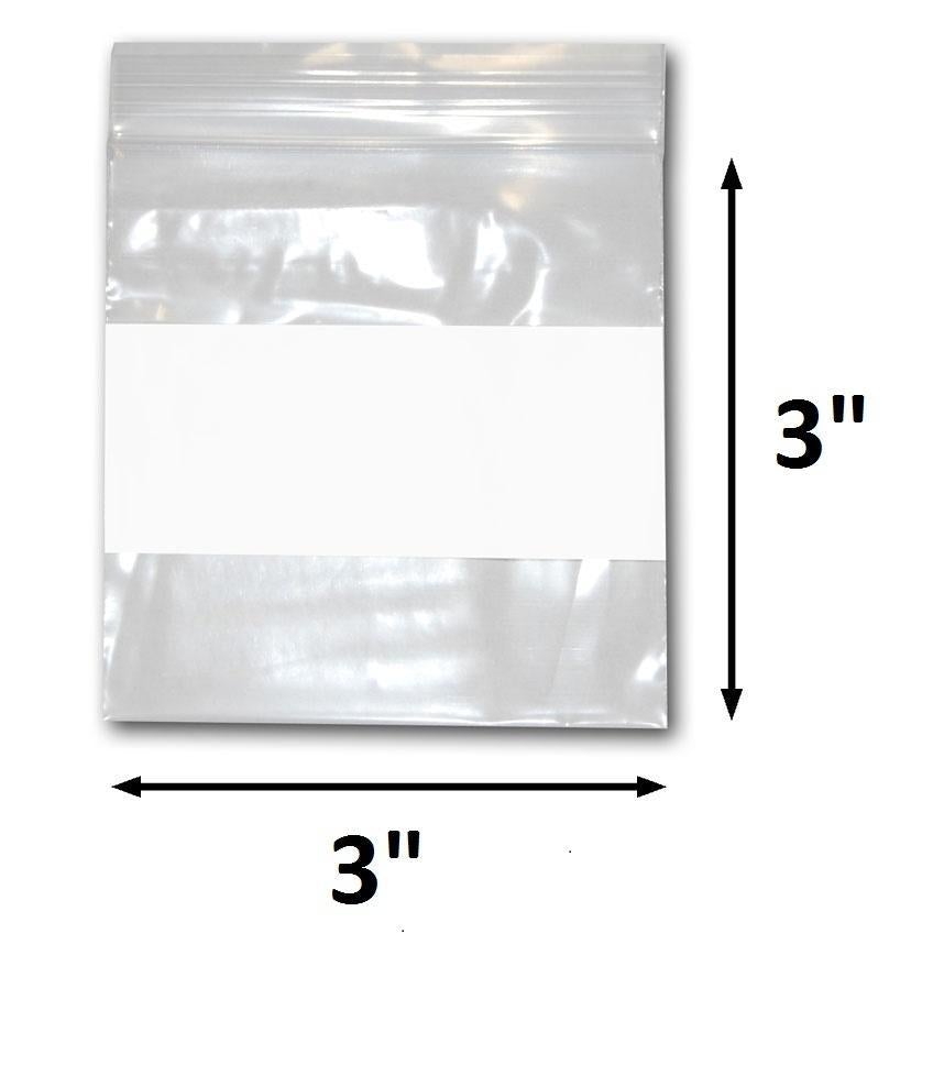 N'icePackaging - Reclosable Plastic Zipper Bags 2 Mil, White Block center - (100 Bags/Pack - Multiple Sizes Available)