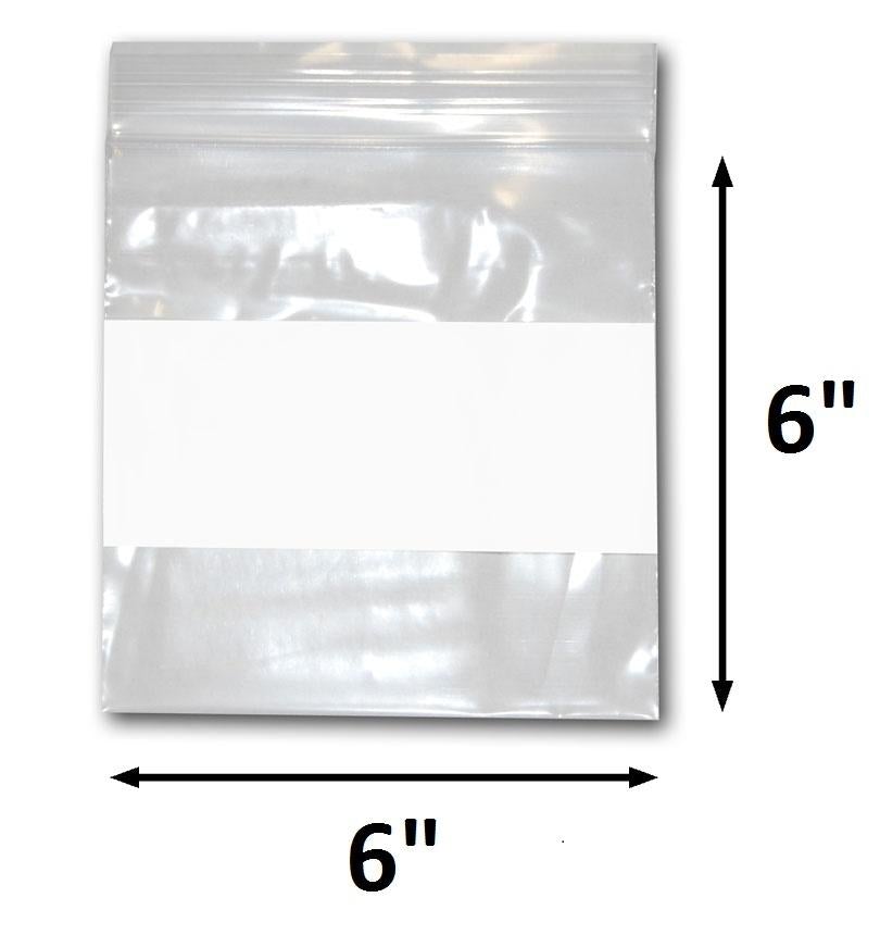 N'icePackaging - Reclosable Plastic Zipper Bags 2 Mil, White Block center - (100 Bags/Pack - Multiple Sizes Available)