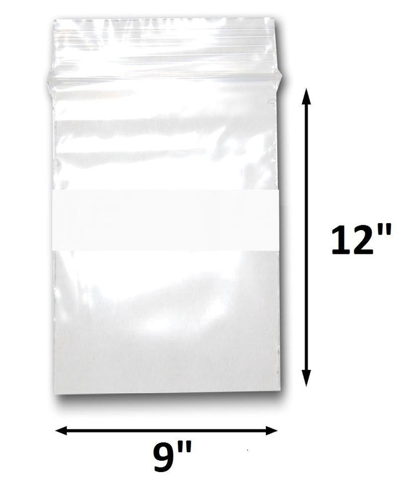 N'icePackaging - Reclosable Plastic Zipper Bags 2 Mil, White Block center - (100 Bags/Pack - Multiple Sizes Available)