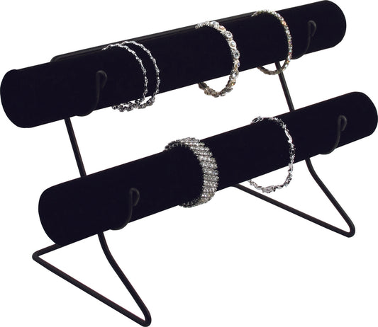 Black Velvet Double Tube Bars with Wire Base