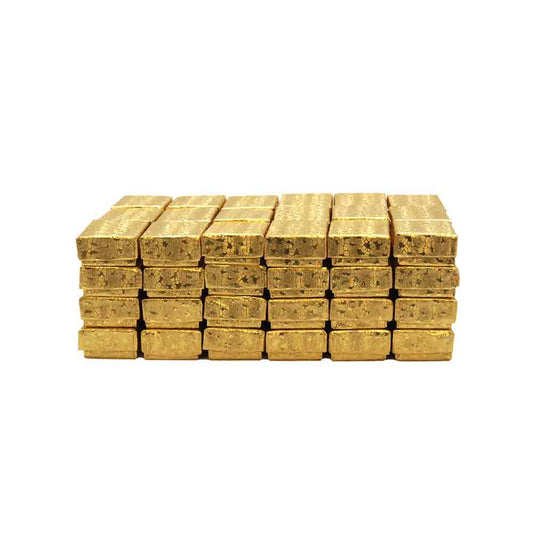 CuteBoxInc gold foil cotton filled boxes stacked up