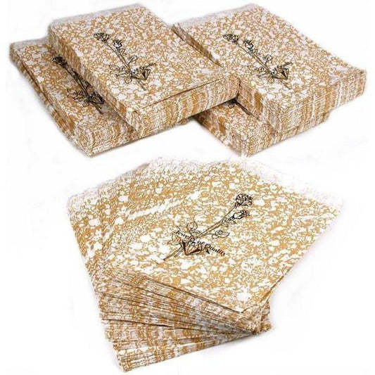 Gold Tone Paper Bags - 100Bags/Pack (Multiple Sizes Available)