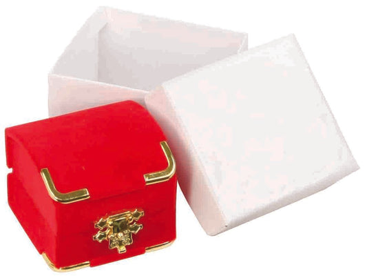 Red Pendant Flocked Velvet Clasped Box