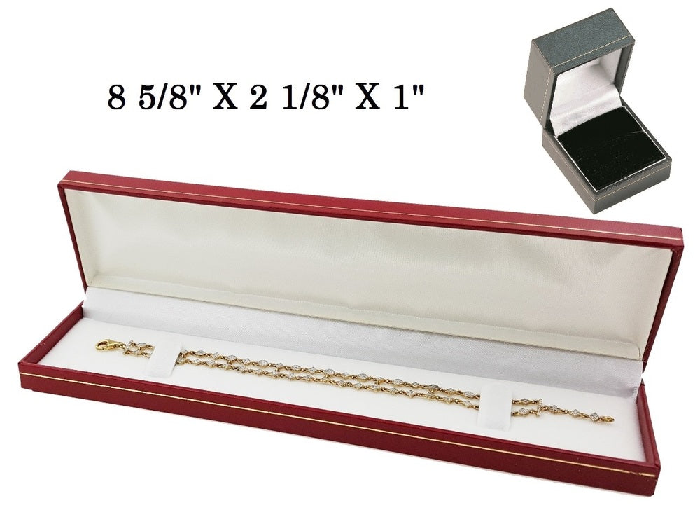 Black/White Bracelet/Watch Classic Leatherette Box