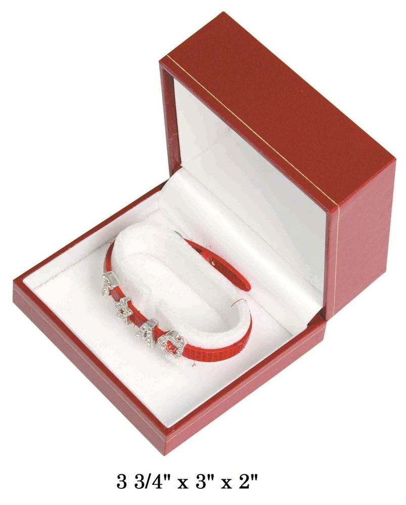 Red Bangle/Watch w/White Satin interior Classic Leatherette Box