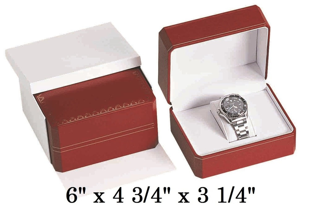 Red Premium Watch Classic Leatherette Box