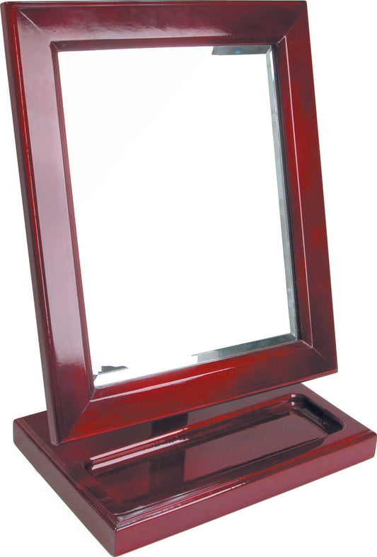 Vintage Wood Frame Mirror with small tray on Base.
