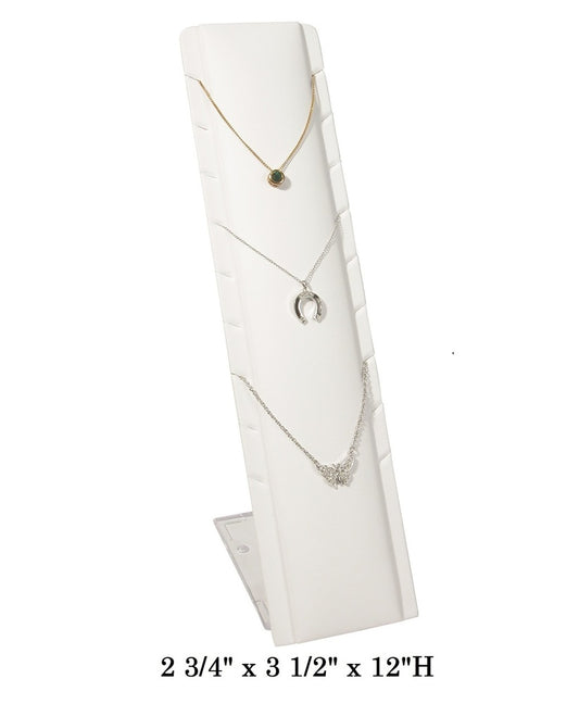 White Slim & Tall Multi Necklace Display (9 Slots)