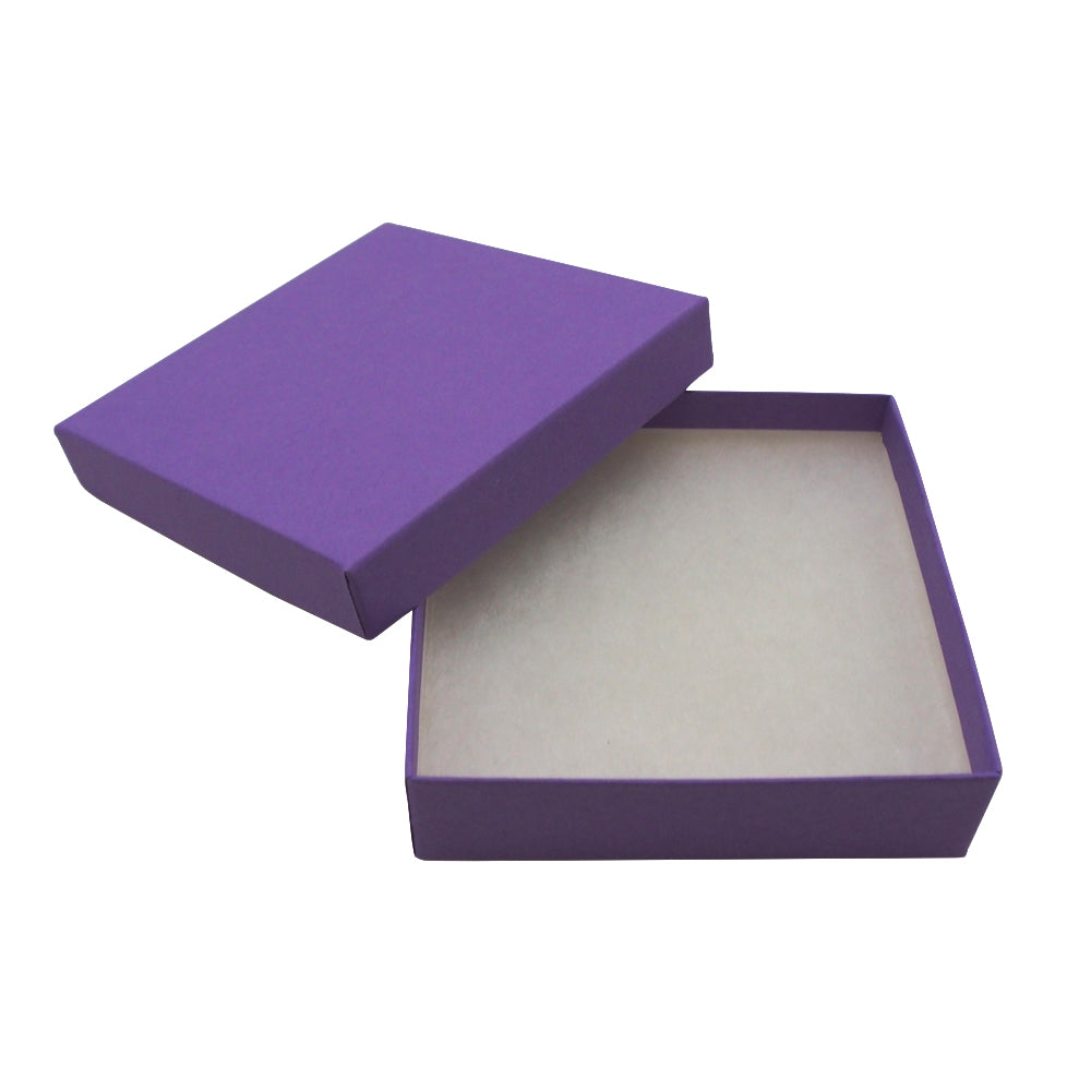 Purple Kraft Cotton Filled Boxes - (10 Boxes/Pack)