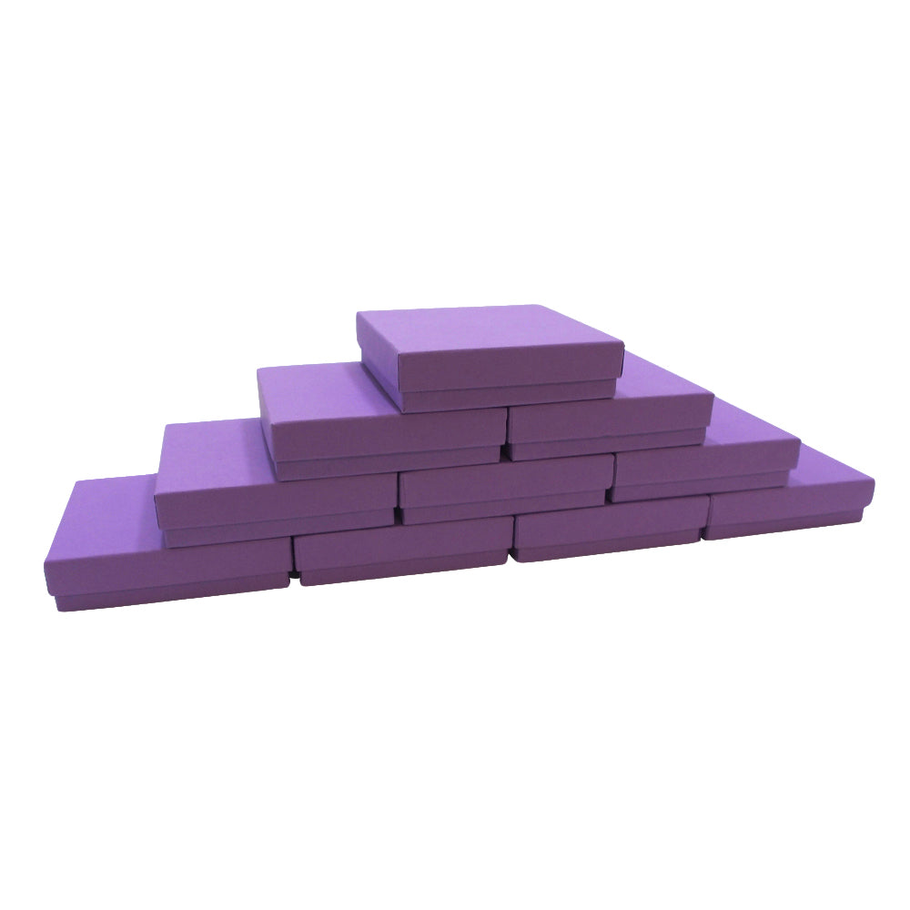 Purple Kraft Cotton Filled Boxes - (10 Boxes/Pack)