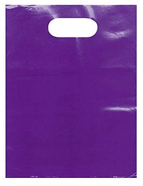 NicePackaging_Purple 12" x 15" Patch Handle Bags (100 Bags/Pk)