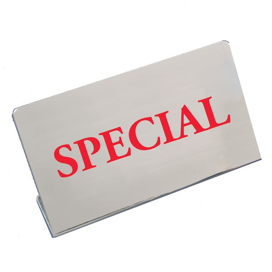 Small Metal "Special" Print Showcase/Showroom Sign - 1 3/4" x 1 1/4"H